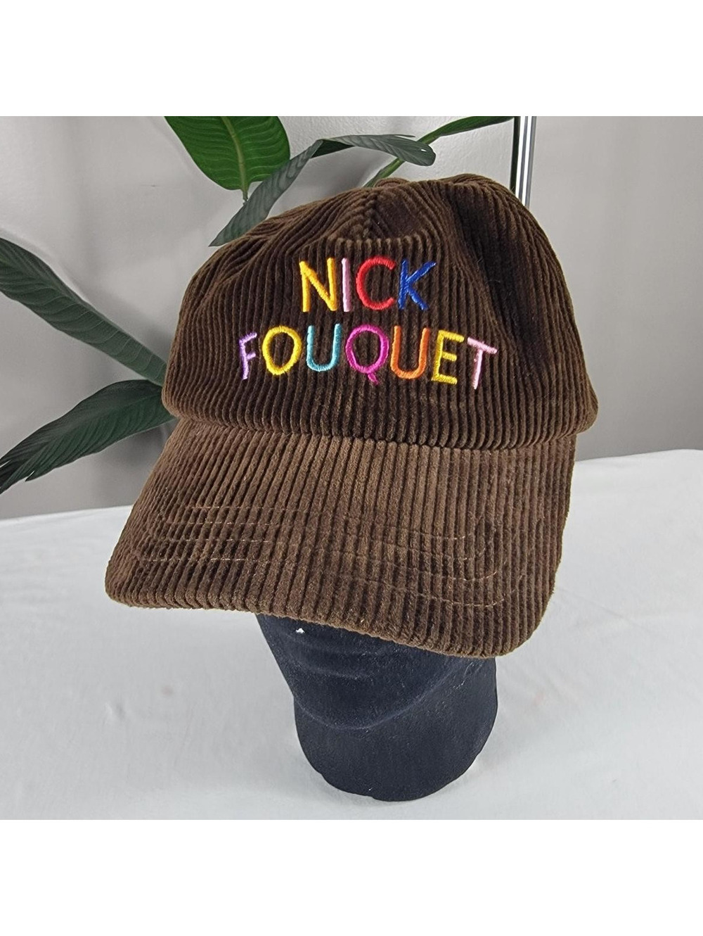 Nick Fouquet Brown Corduroy Baseball Cap Embroidered Unisex